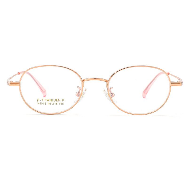 Ultra-light semi-titanium anti-blue light myopia glasses frame retro wide-brimmed oval small frame height number can be matched with glasses wholesale 5015