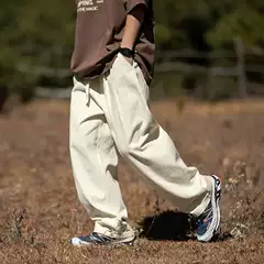 Hanlu City Boy Men's Pants - Draped Outdoor Casual Trousers, Spring New Arrival, Straight-Leg Loose Fit Japanese Style Long Pants