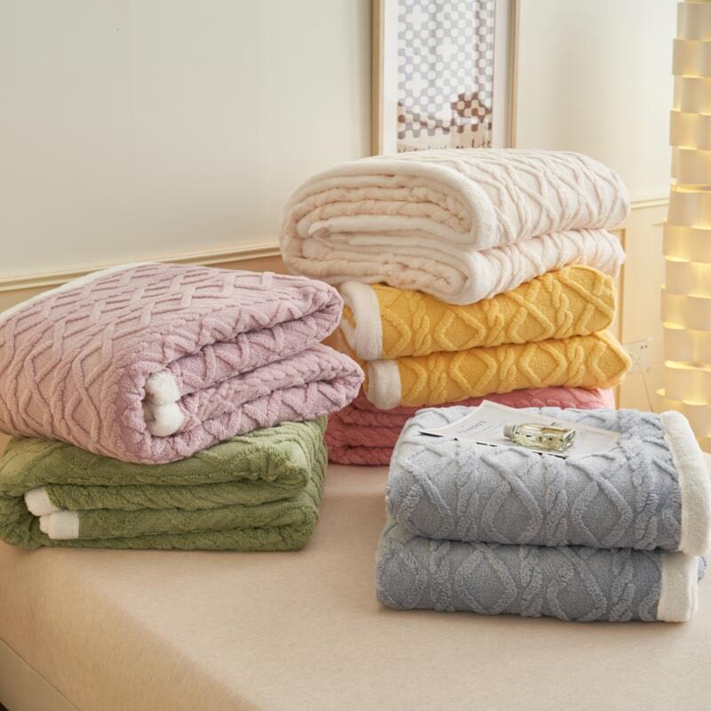 Light Luxury Thickened Blanket Nordic Style Living Room Office Car Cover Leg Shawl Nap Home Student Mattress Floor