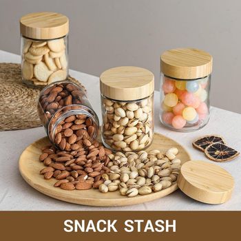 Kitchen Household Moisture-proof Bottle Dried Fruit Snacks Large Capacity Storage Storage Jar Glass Sealed Jar Storage Jar yogurt bottle