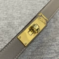 Gold buckle + two-layer elephant gray cowhide