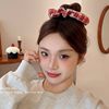 Red wave dot large intestine hair ring female ball head tie hair rope low ponytail rubber band 2024 new headwear autumn and winter