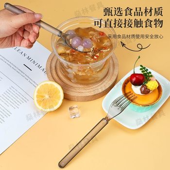 Disposable Tableware Cutlery, Cake Dessert Salad Takeaway Tableware Fruit Spoon Individually Packaged Dessert Spoon and Fork