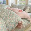 Ins Pastoral Style Small Floral 100 Cotton Bed Four-piece Set Cotton Twill Quilt Cover Bedding Three-piece Set