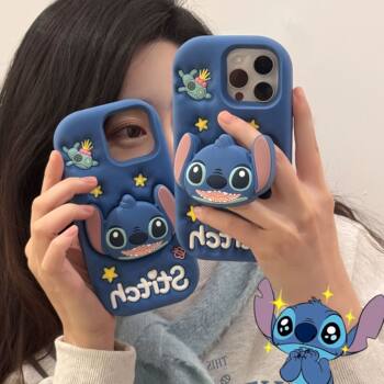 Stitch-Themed Phone Case for Apple 17 Pro Max, 16 Stand, iPhone 13 Silicone, 15 Anti-Drop, 14 Cartoon, 11