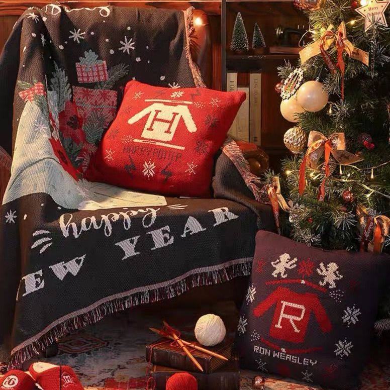 Christmas Atmosphere Sofa Cover Cloth Full Cover Sofa Cushion Four-Season Universal Multi-Functional Cover Cushion Cotton Blanket