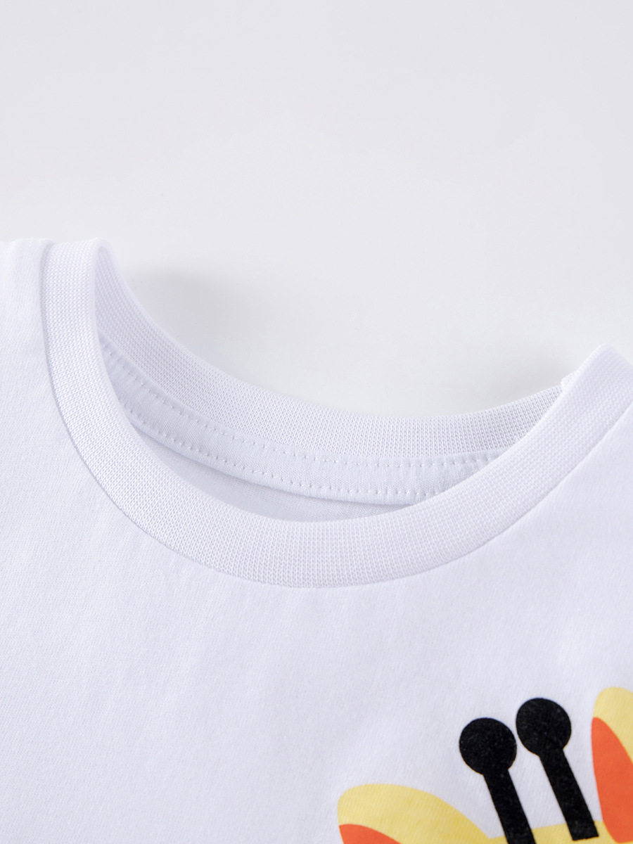 Kids' Summer Printed T-Shirt, New Baby Casual Crew Neck Cartoon Tee