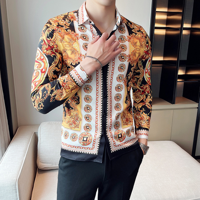 Mã A0127 Giá 610K: Áo Sơ Mi Nam Hadk Dài Tay Hàng Xuân Thu Đông Phong Cách Âu Mỹ Họa Tiết Hoa Thời Trang Nam Chất Liệu G02 Sản Phẩm Mới, (Miễn Phí Vận Chuyển Toàn Quốc).