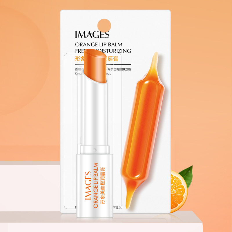Image beauty Кроваво-оранжевый бальзам для губ Увлажняющий, увлажняющий отцветающие линии губ Лимонно-фруктовая помада Увлажняющая губная помада оптом Изображение 1