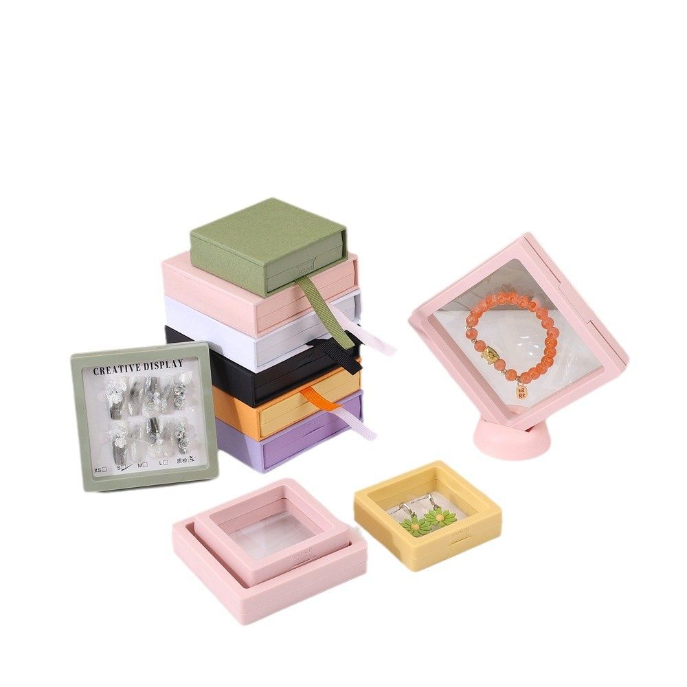 Transparent PE Suspension Box Jewelry Storage Box Drawbox Jewelry Packaging Box Jewelry Play Display Small Gift Box