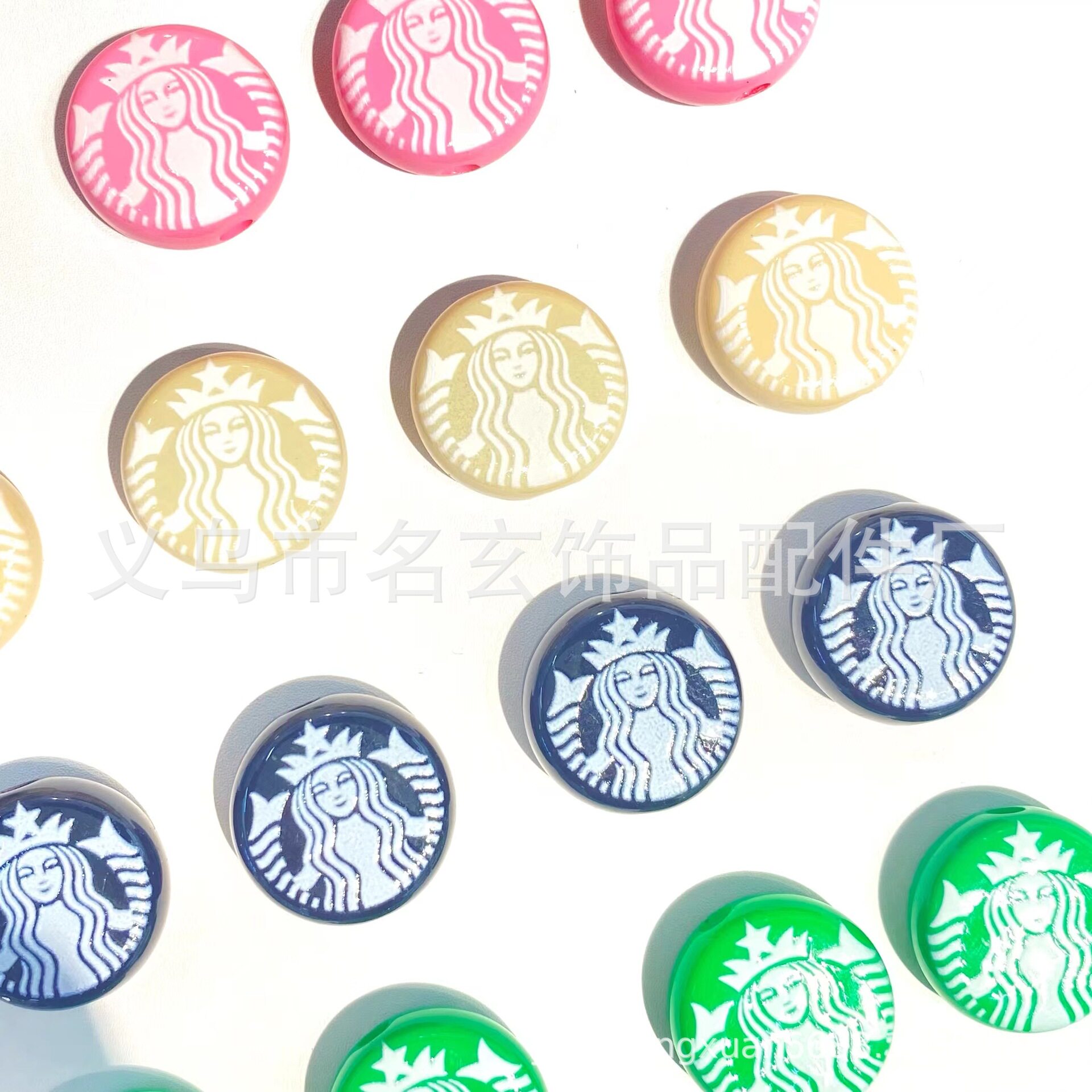 Acrylic paint printing Starbucks milk piece beaded loose beads Starbucks milk piece beaded pen car hanging mobile phone chain accessories