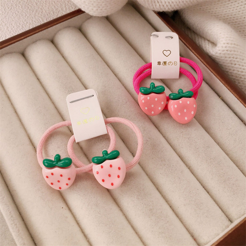 New Children's Strawberry Hair Band Does Not Hurt the Hair Little Girl's Ball Headband Hair Rope Cartoon Headband Hair Accessories