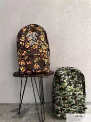 In Stock Bape Baby Classic Blue-Green Camouflage Little Monkey Zoo Backpack Casual Cartoon