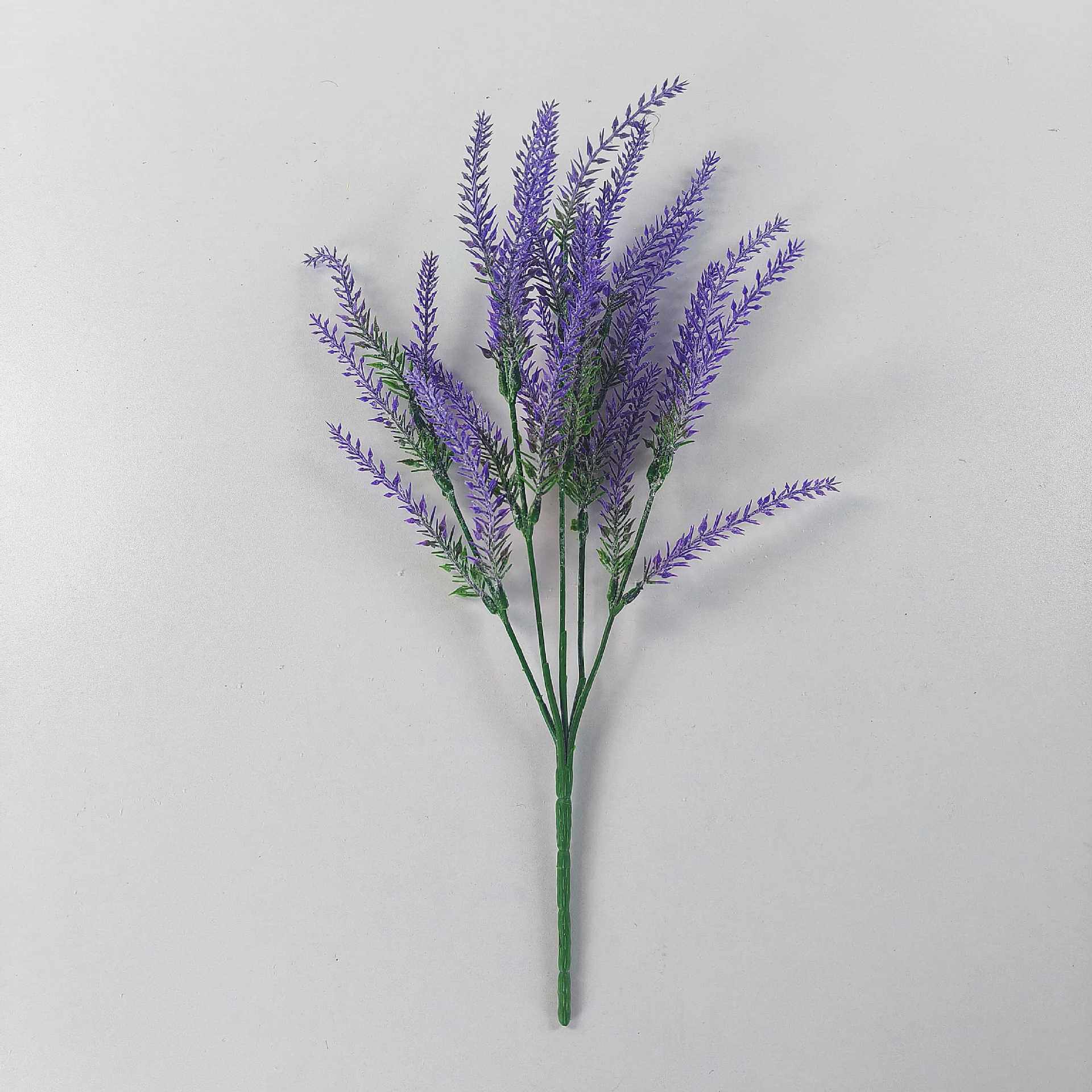 麦穗5叉植绒薰衣草仿真家居装饰植绒仿真植物人造花束仿真花批发