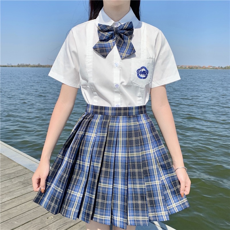 树莓红茶jk制服端清纯格子百褶裙学生校服短袖日系学院风套装女