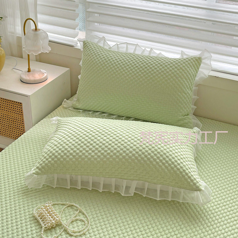 Summer Ice Bean Ice Silk Pillowcase 2024 New Home Pair Pillowcase Student Dormitory Single Whole Head Cover