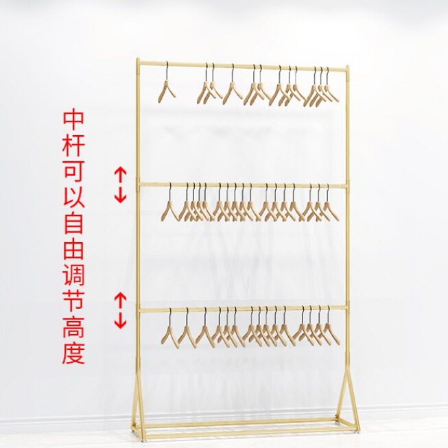 Double-layer hanger suit cheongsam floor photography building clothing rack children's clothing shelf clothing store display rack wholesale