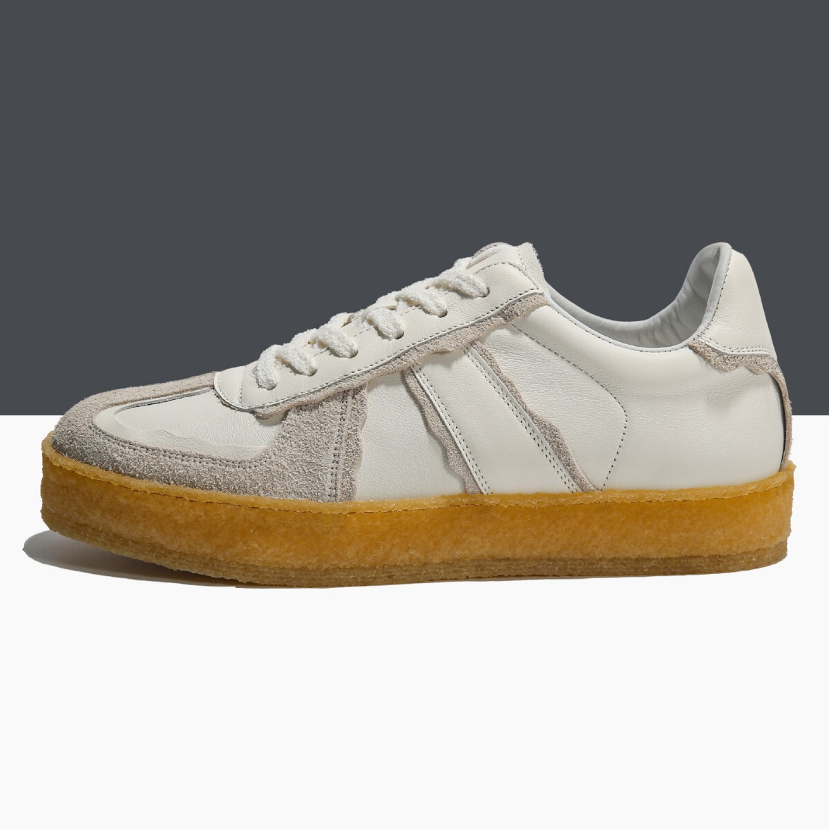 Giày sneaker nam da thật dễ phối đồ — Màu trắng