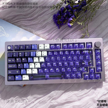 Bingdian Lavender Purple Sublimation Transparent Mechanical Keycap Magnetic Axis Bee Wooting Original Double Set