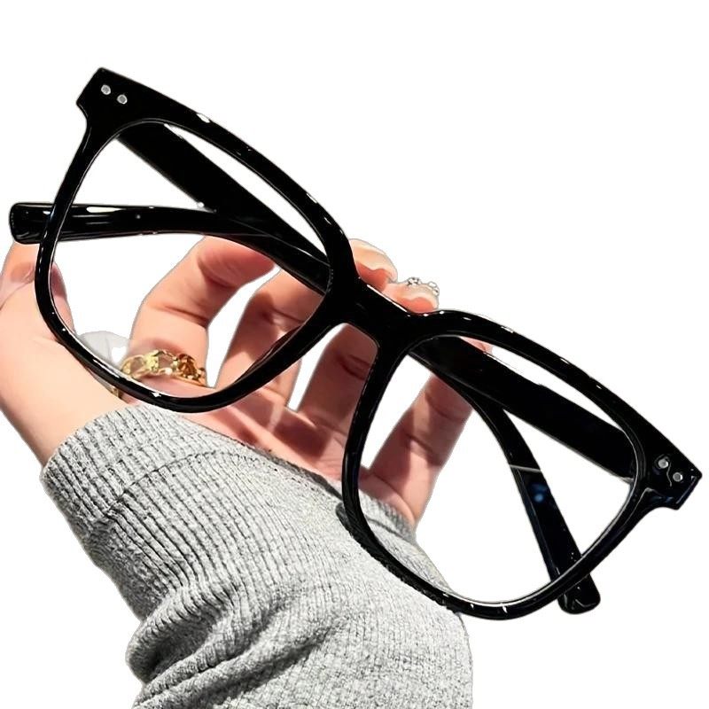 Cross-Border New Style Eyeglass Frames for Women, Korean and Japanese Version, Plain Mirror, Men's Face-Slimming Retro Literary Eyeglass Frames