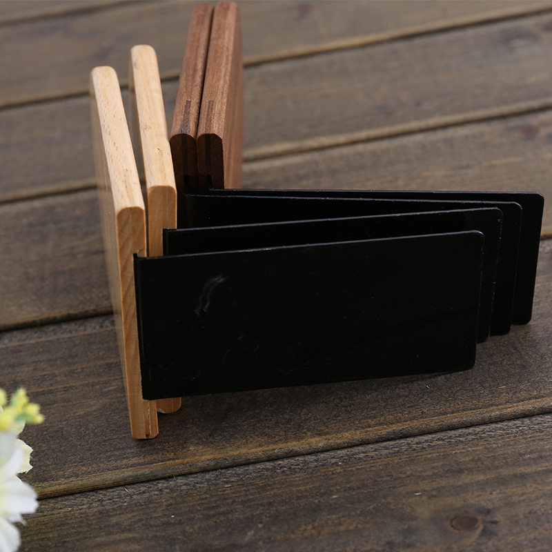 Japanese-Style Minimalist Wooden Bookend Creative Black Walnut Thickened Bookshelf Book Support for Students Solid Wood Book Holder
