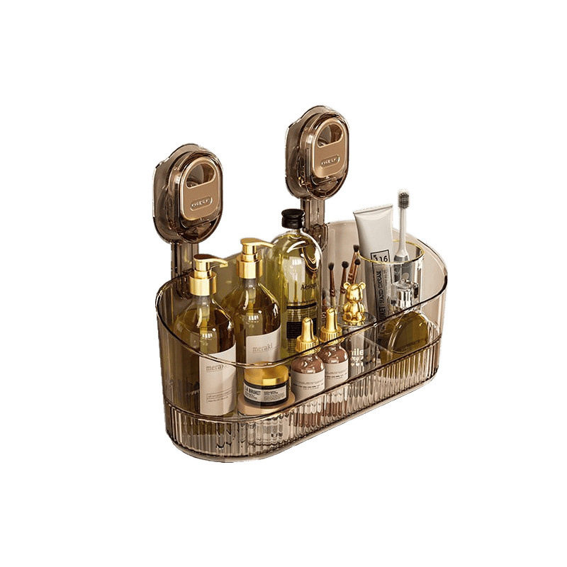 Large Suction Cup Storage Rack Bathroom Shower Gel Hanging Basket Bathroom Cosmetics Storage Box Wall Hanging Storage Rack