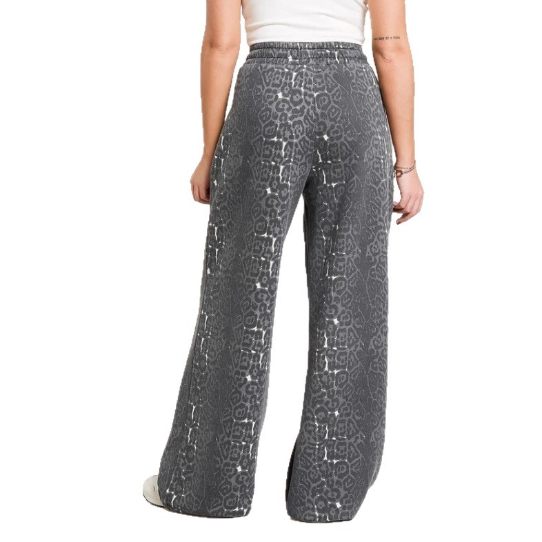 Womens Fashion Hooded Sweatshirt and Wide Leg Pants Set Leopard Print Casual Style Winter Wholesale Available