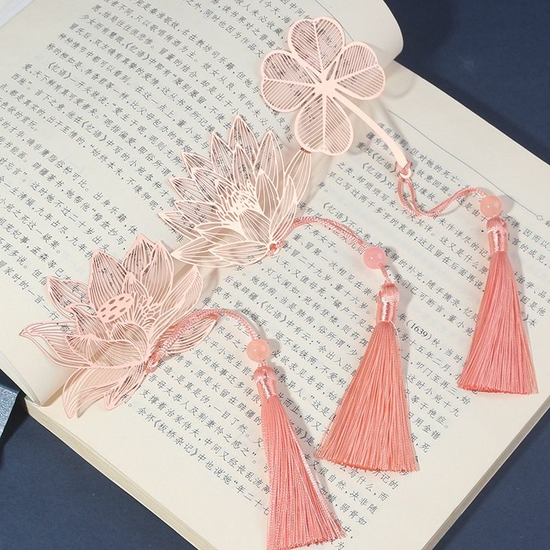 Metal Leaf Vein Bookmark Recover Classical Art Hollow Lotus Antique Send Teacher Student Day Gift Teacher's Day Gift