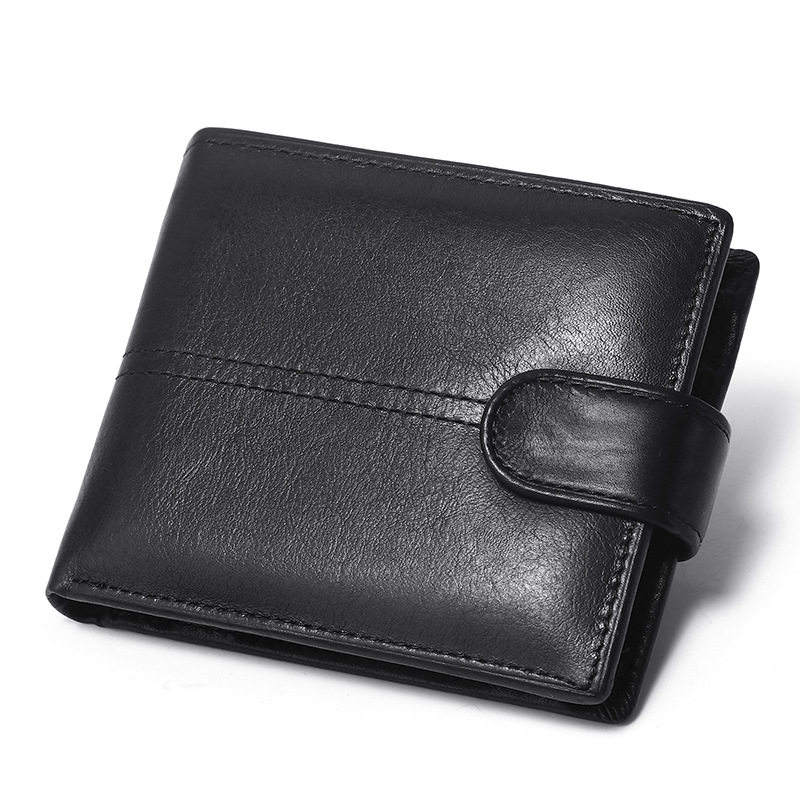 Cross-border supply European and American men's leather wallet RFID anti-theft brush anti-magnetic short fashion coin wallet wallet factory