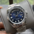 Silver dot diamond blue plate