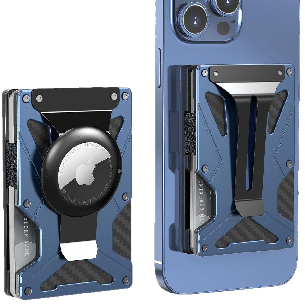 New built-in magnetic metal card clip magsafe mobile phone magnetic air tag card bag RFID anti-theft brush function