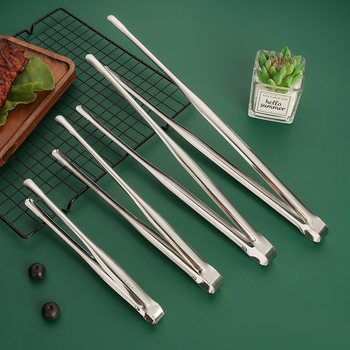 Stainless Steel Food Clip Kitchen Supplies Food Clip Home Barbecue Clip Steak Clip Japanese-style Home Long Barbecue Clip