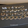 Real Gold Electroplated Zircon Diamond Opening Ring Light Luxury Niche Fashion Finger Ring Internet Celebrity All-match Jewelry Wholesale