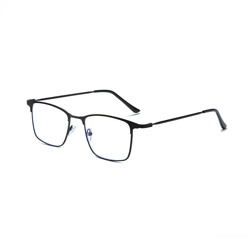 Square anti-blue light radiation glasses men's myopia with degree can be equipped with Korean tide eyebrow line half frame technology Men's eye frame