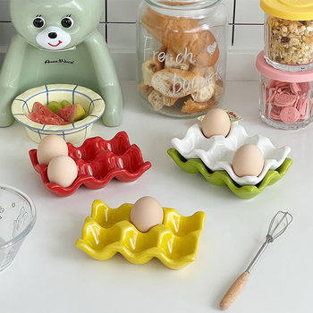 Mooney high-value ins egg lattice 6-lattice ceramic vlog with storage personality storage lattice photo props