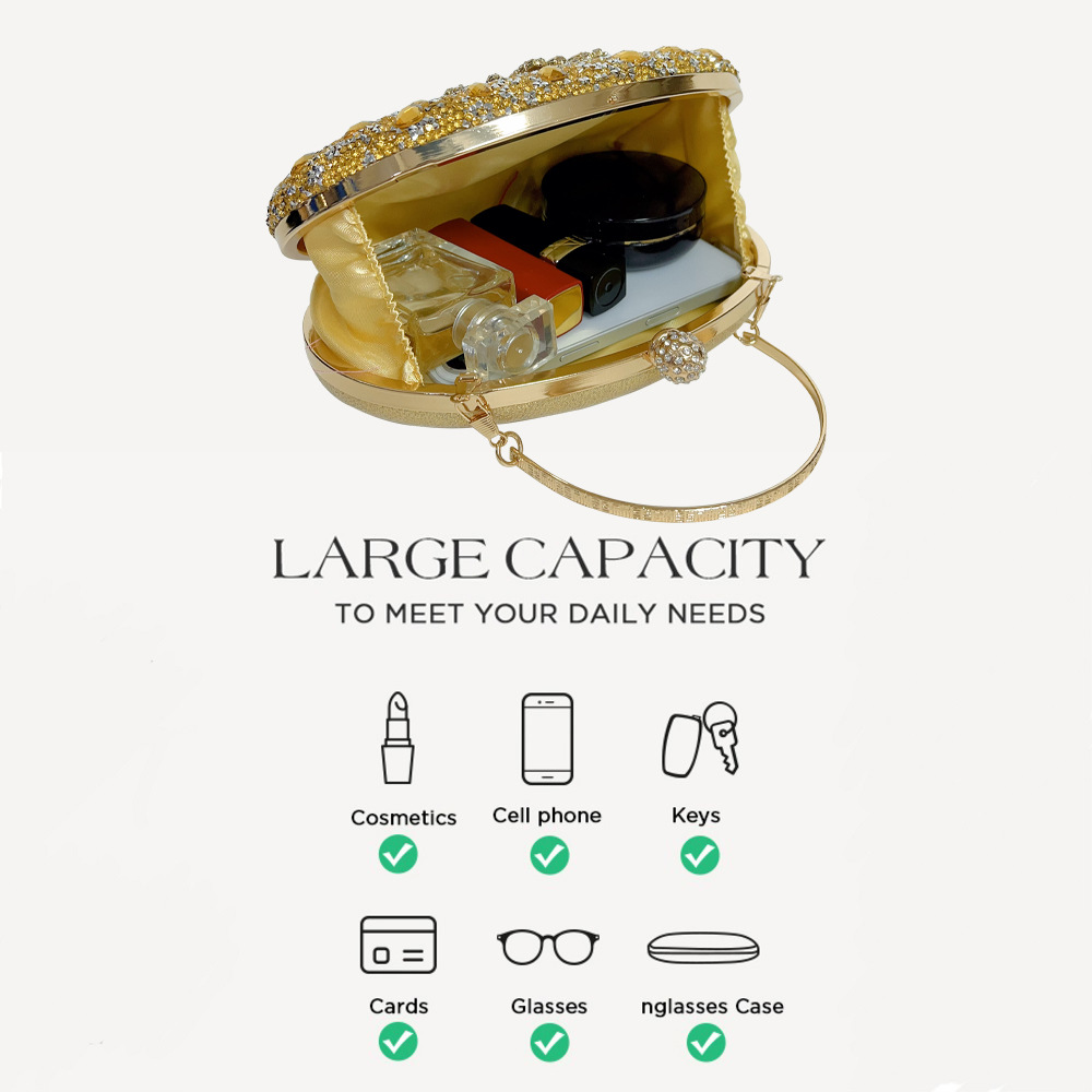 Cross-border Rhinestone Sunflower Dress Banquet Bag Luxury Celebrity Elegant All-match Diamond-encrusted Crossbody Small Handbag Full Diamond 2 O1CN01xuMxWd2LHXp71cLLj !!2216856689667 0 cib