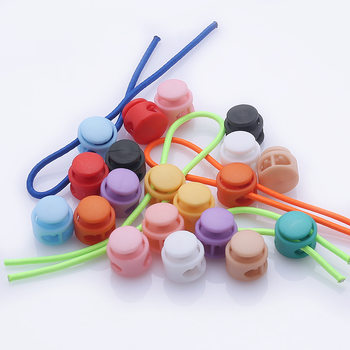 Color double hole spring buckle elastic non-slip buckle nylon luggage shoes shoelace adjustment buckle jacket elastic rope buckle
