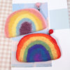 ins style wool felt macaron rainbow coin purse card holder semicircle coin bag cute storage bag clutch