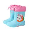 Fashionable Children's Rain Boots, Warm and Cotton-Lined, Non-Slip, Universal Rain Boots, Water Shoes for Babies, Boys and Girls, Cute Cartoon Style with Fleece Lining