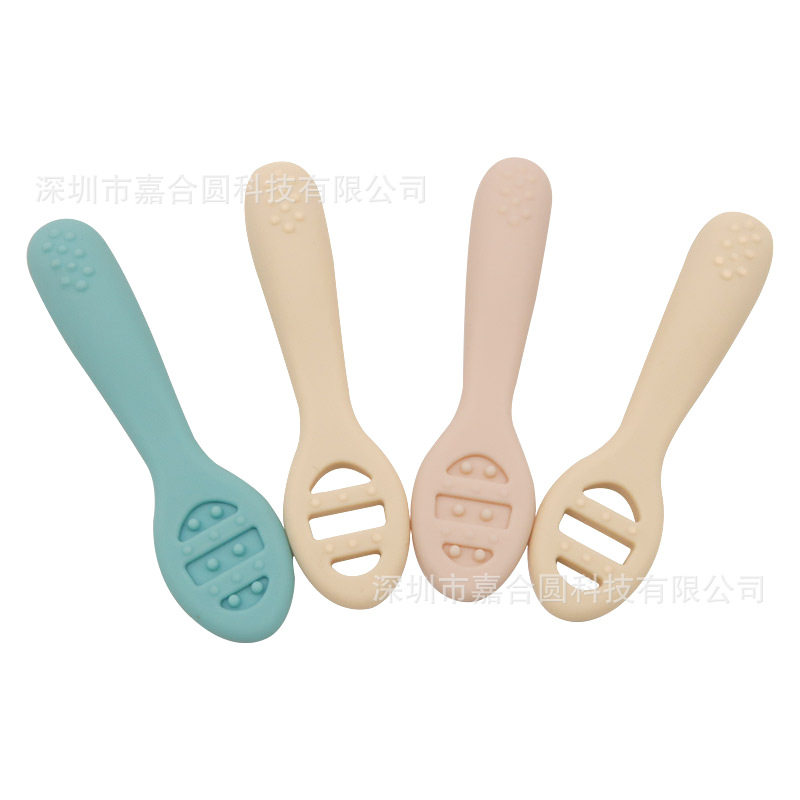 Manufacturer's 2-piece Silicone Spoon Set, Food-grade Soft Food Supplement Spoon for Eating, Newborn Feeding Puree Rice Cereal Kidsren's Spoon