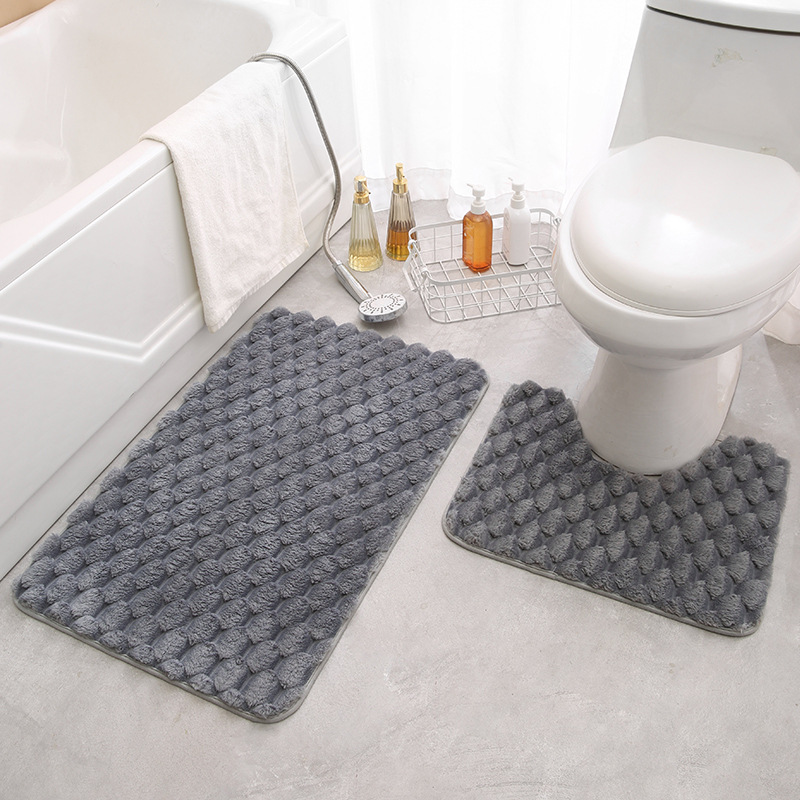 Nordic Style Toilet Floor Mat Bathroom Door Absorbent Carpet Toilet Non-Slip Mat Door Mat Entrance Toilet Mat