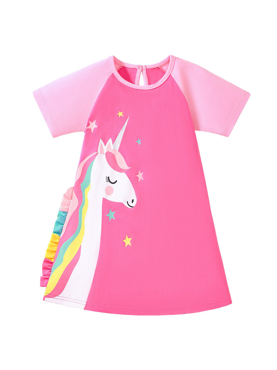 Girls' Cute Short-Sleeve Cotton Dress Wholesale, Summer Kids' Dress