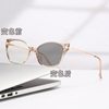 Photochromic Cross-Border Fashion Cat-Eye Glasses Frame for Women, Trendy Personality Retro Internet Celebrity European and American Anti-Blue Light Glasses for Men