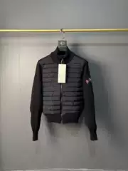Da Wo Knitwear Men's Full Zip Lightweight down Knit Jacket, Canadian Style Thin Coat, Fashionable