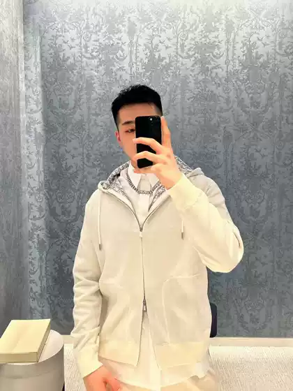 Ceiling Quality 25 New Autum Double-Sided Jacquard Letter Hooded Cardigan Men's and Women's Knitwear Jacket Sweatshirt