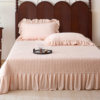 French Princess Style Carved Milk Velvet Four-Piece Bed Cover Winter Thickeneded Baby Velvet Coral Velvet Quilt Cover Bed Skirt a