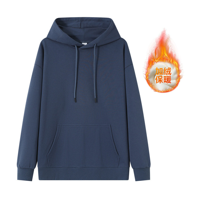 秋冬300g重磅连帽卫衣华棉纯色双层帽加绒潮牌休闲宽松卫衣上衣女