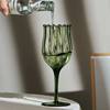 Green Lace Red Wine Glass French Vintage Tall Glass Corrugated Mid-Ancient Style Champagne Glass Human Flowering Niche