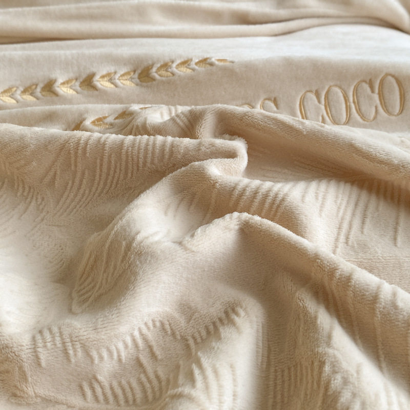 High-End Warm Three-Piece Set, Class a Maternal and Infant Grade Thickeneded Carved Milk Velvet Four-Piece Bed Autumn and Winter Quilt Cover