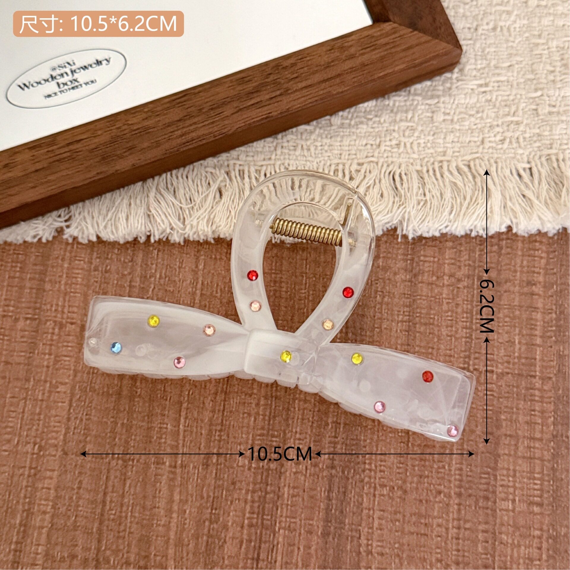 高颜值彩钻星星蝴蝶结抓夹少女后脑勺盘发夹百搭多鲨鱼夹发卡发饰